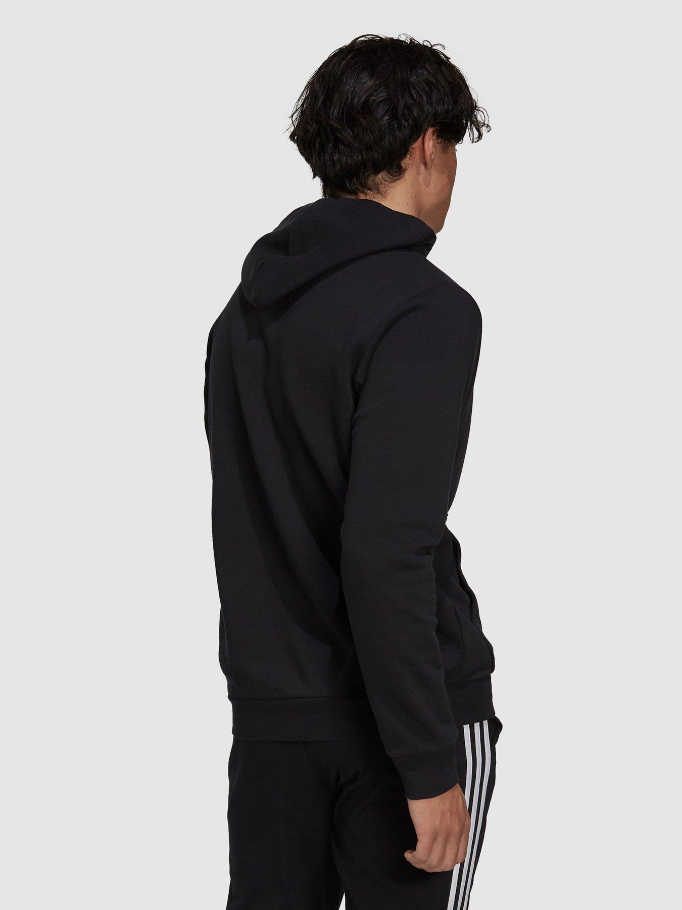 Image 2 of 4 of adidas Sportswear Essentials Fleece Hoodie - Black/White