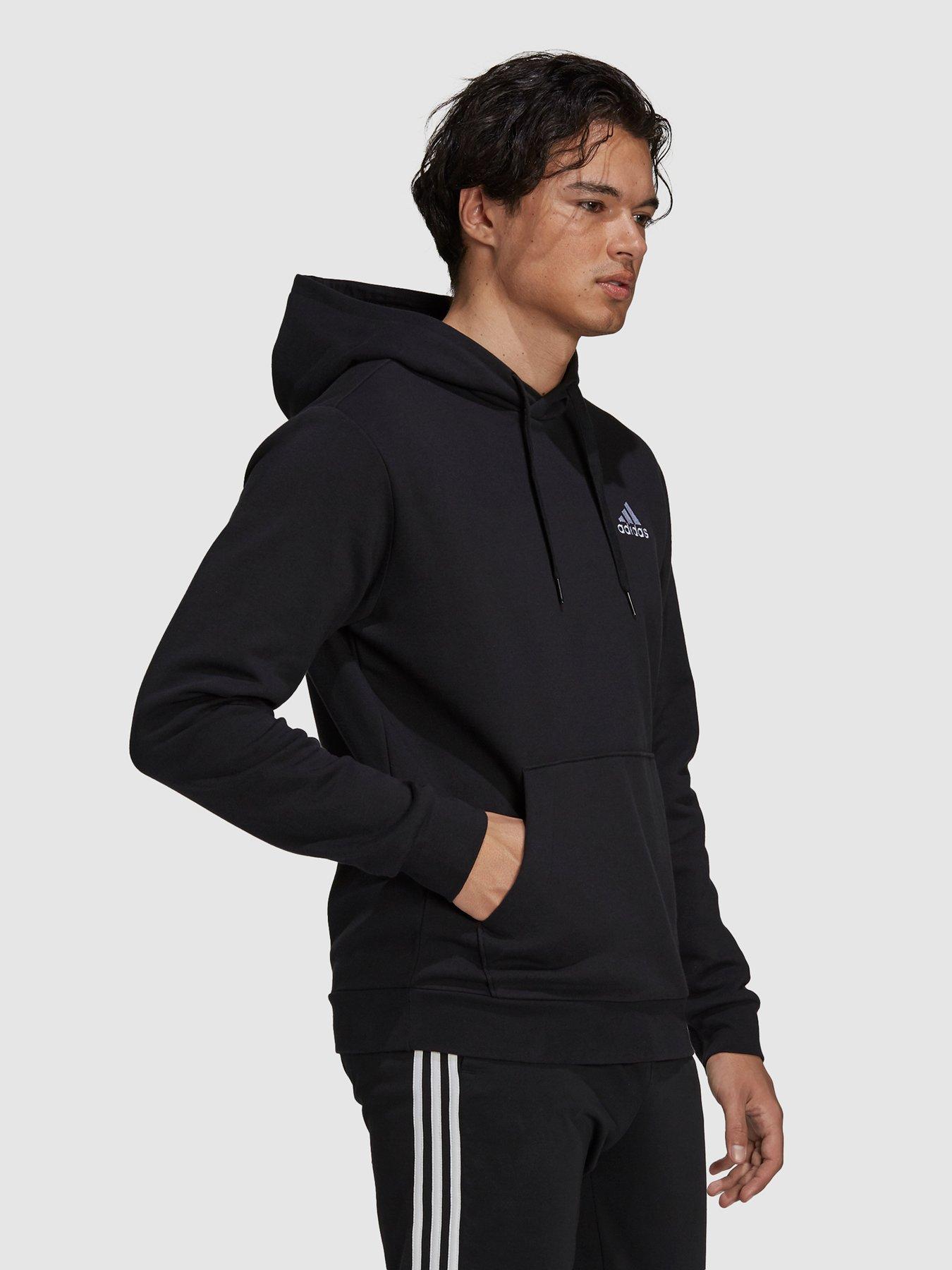 Image 3 of 4 of adidas Sportswear Essentials Fleece Hoodie - Black/White