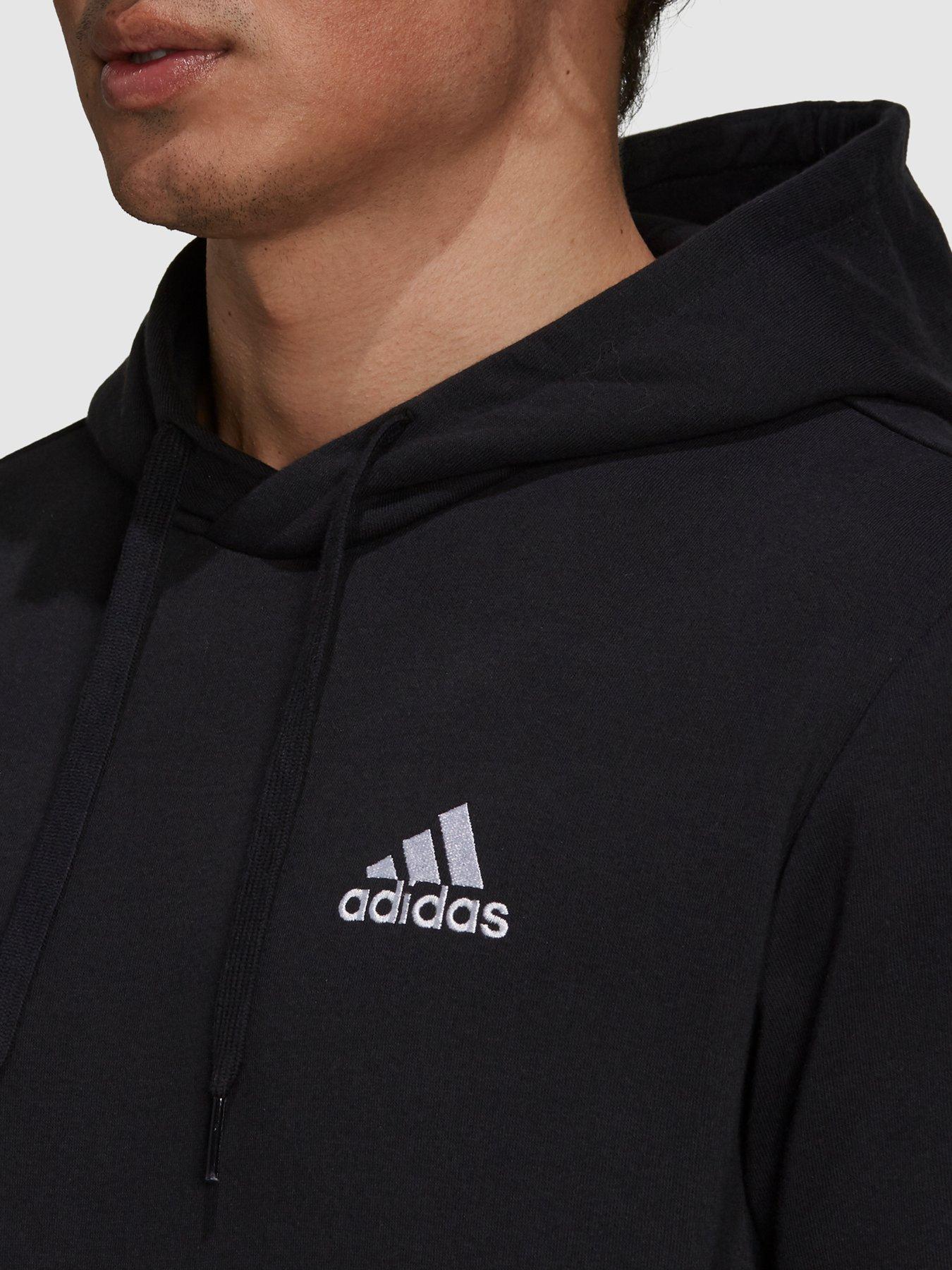 Image 4 of 4 of adidas Sportswear Essentials Fleece Hoodie - Black/White