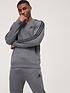 adidas-3-stripe-fleece-sweat-top-greyblackfront