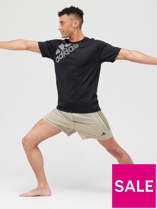 front image of adidas-yoga-short-khakinbsp