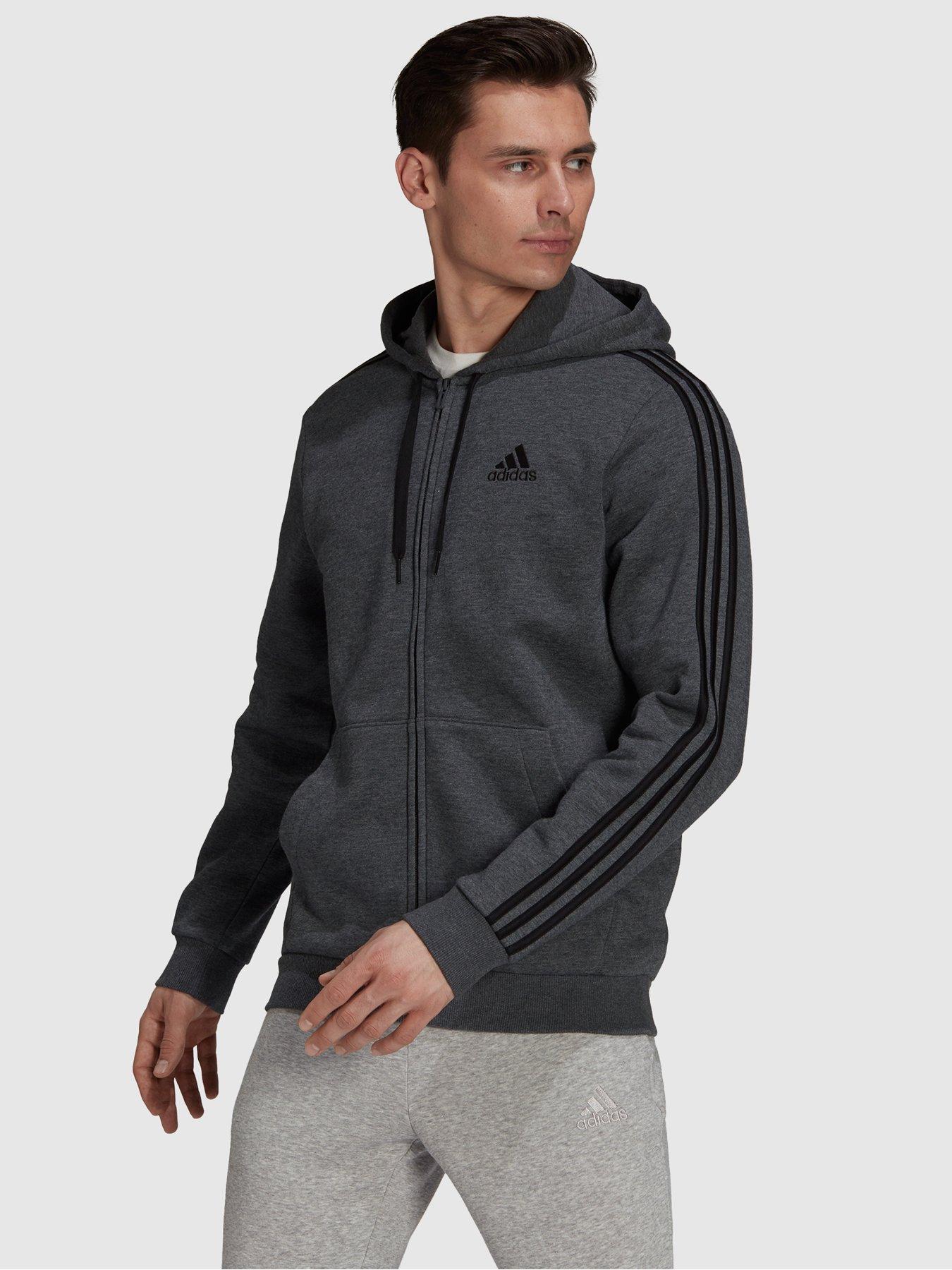 adidas zip up hoodie black