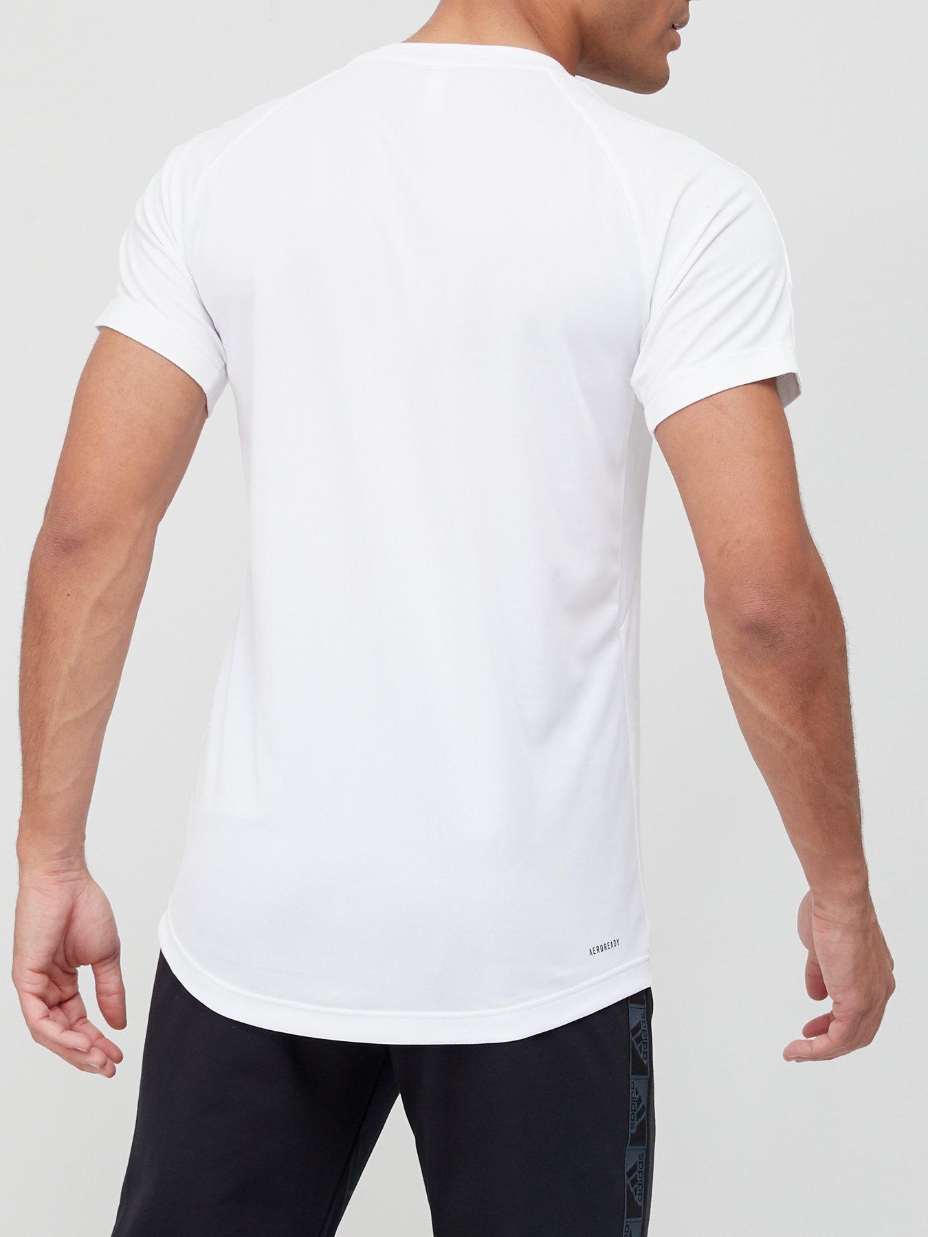 adidas Tape T-Shirt - White | very.co.uk