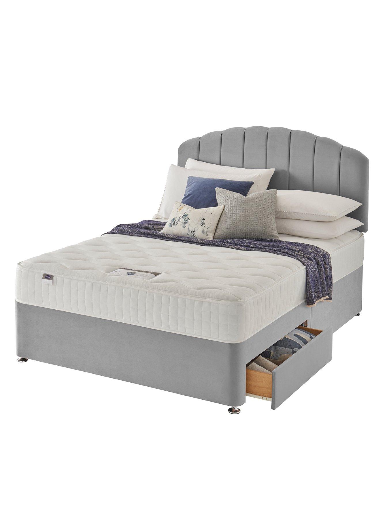 undefined Ava 1000 Pocket Memory. Medium Firm, Divan Bed (Headboard Included) - Velvet
