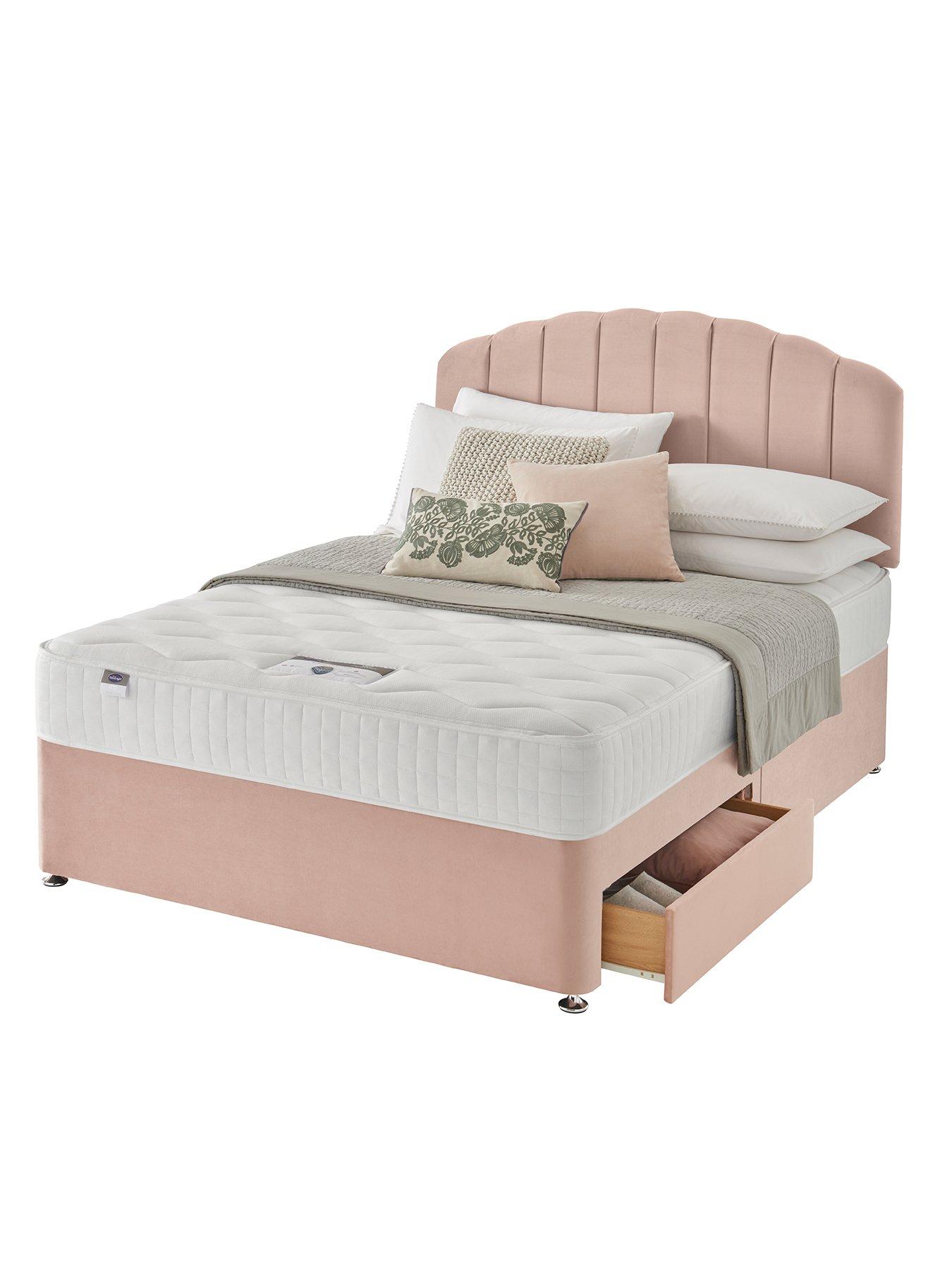 Silentnight Ava 1000 Pocket Memory. Medium Firm, Divan Bed (Headboard Included) - Velvet