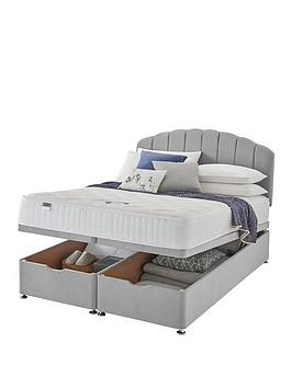 Product photograph of Silentnight Ava Memory 1000 Pocket Velvet Ottoman Storage Bed Headboard Included from very.co.uk