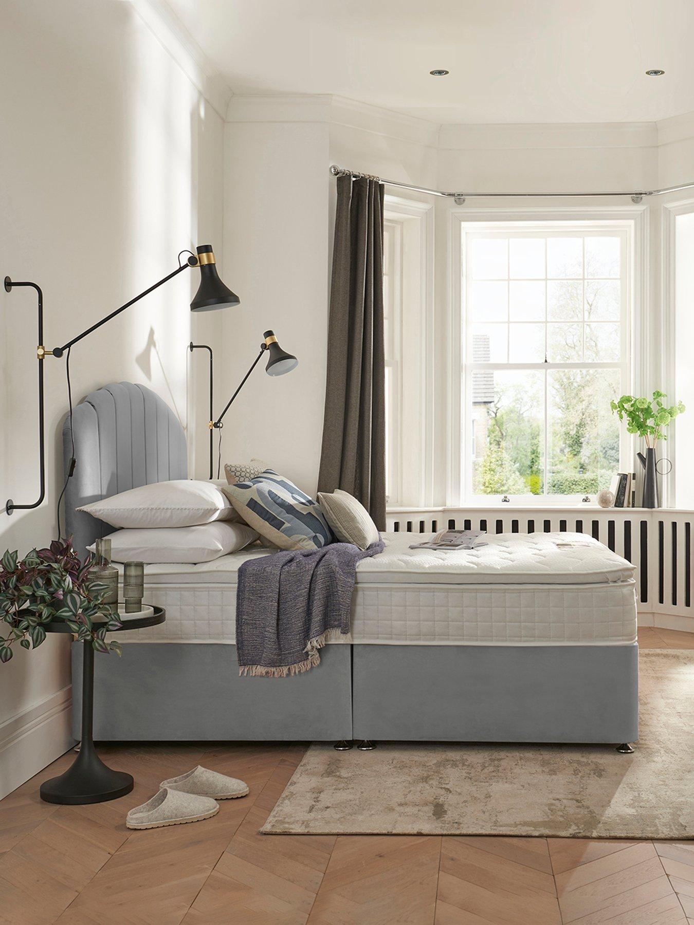 undefined Ava 1000 Pocket Pillowtop Eco Medium Firm Divan Bed (Headboard Included) - Velvet