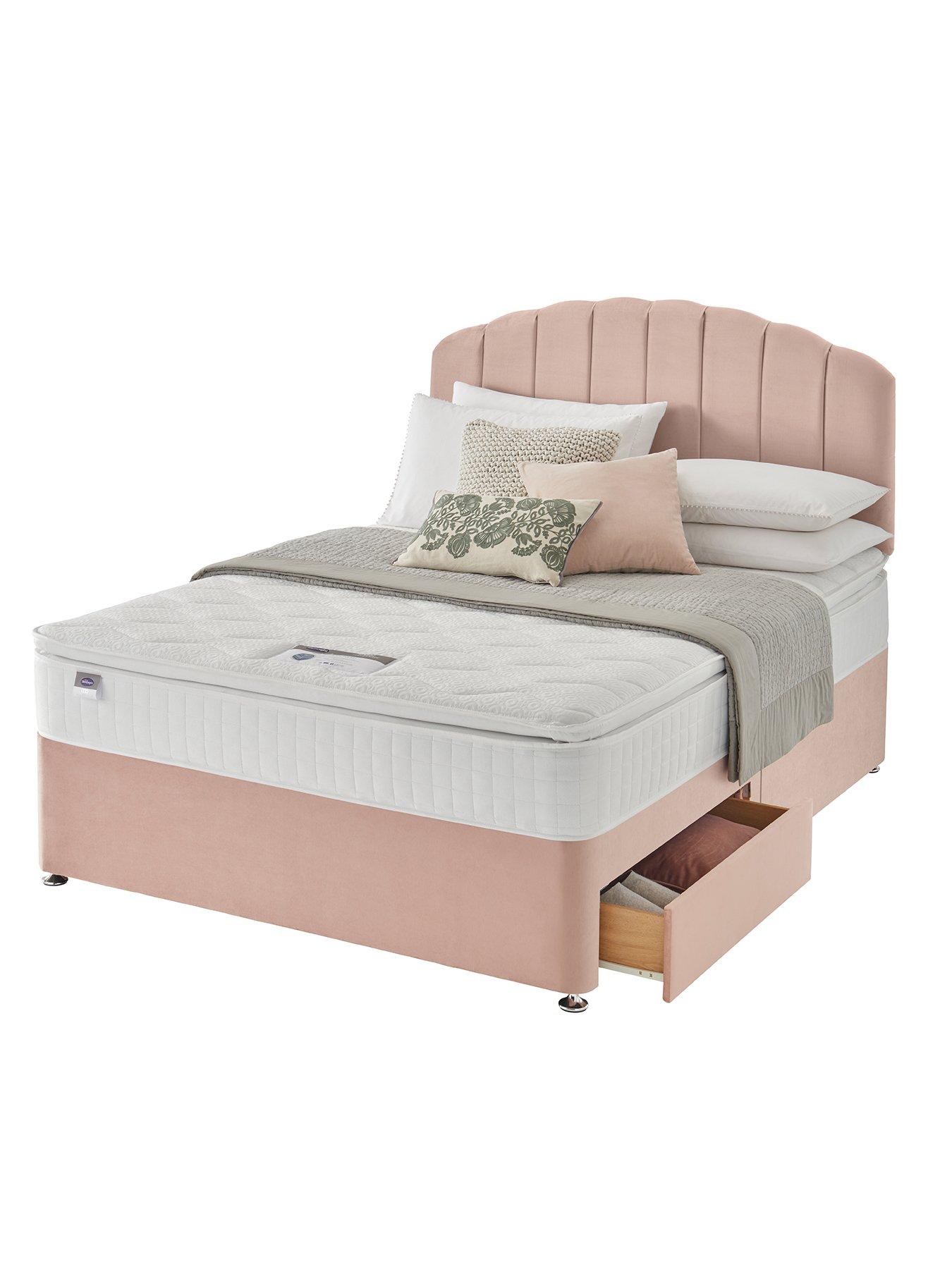 undefined Ava 1000 Pocket Pillowtop Medium Firm Divan Bed (Headboard Included) - Velvet