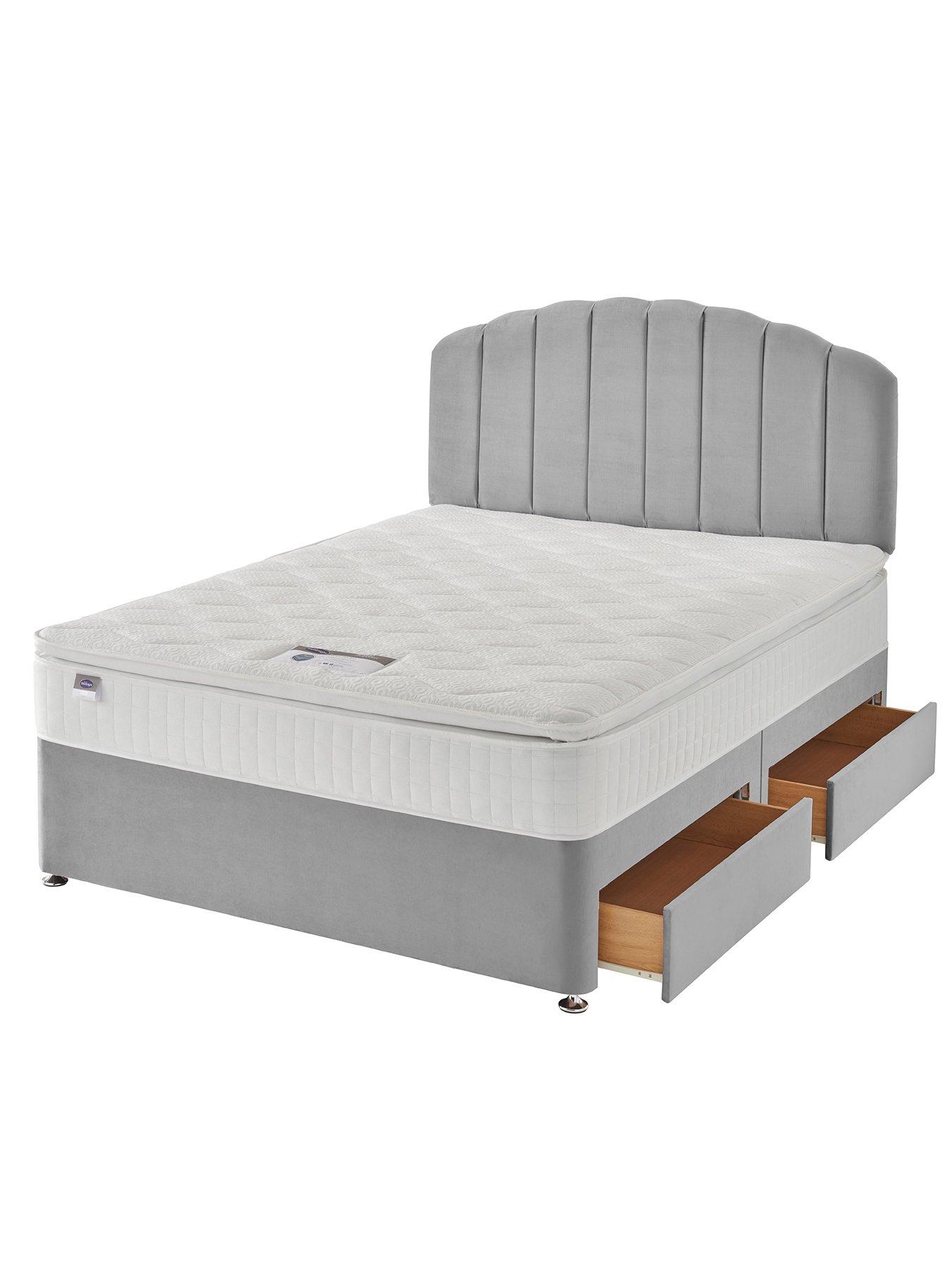 Image 3 of 5 of Silentnight Ava 1000 Pocket Pillowtop Eco Medium Firm Divan Bed (Headboard Included) - Velvet