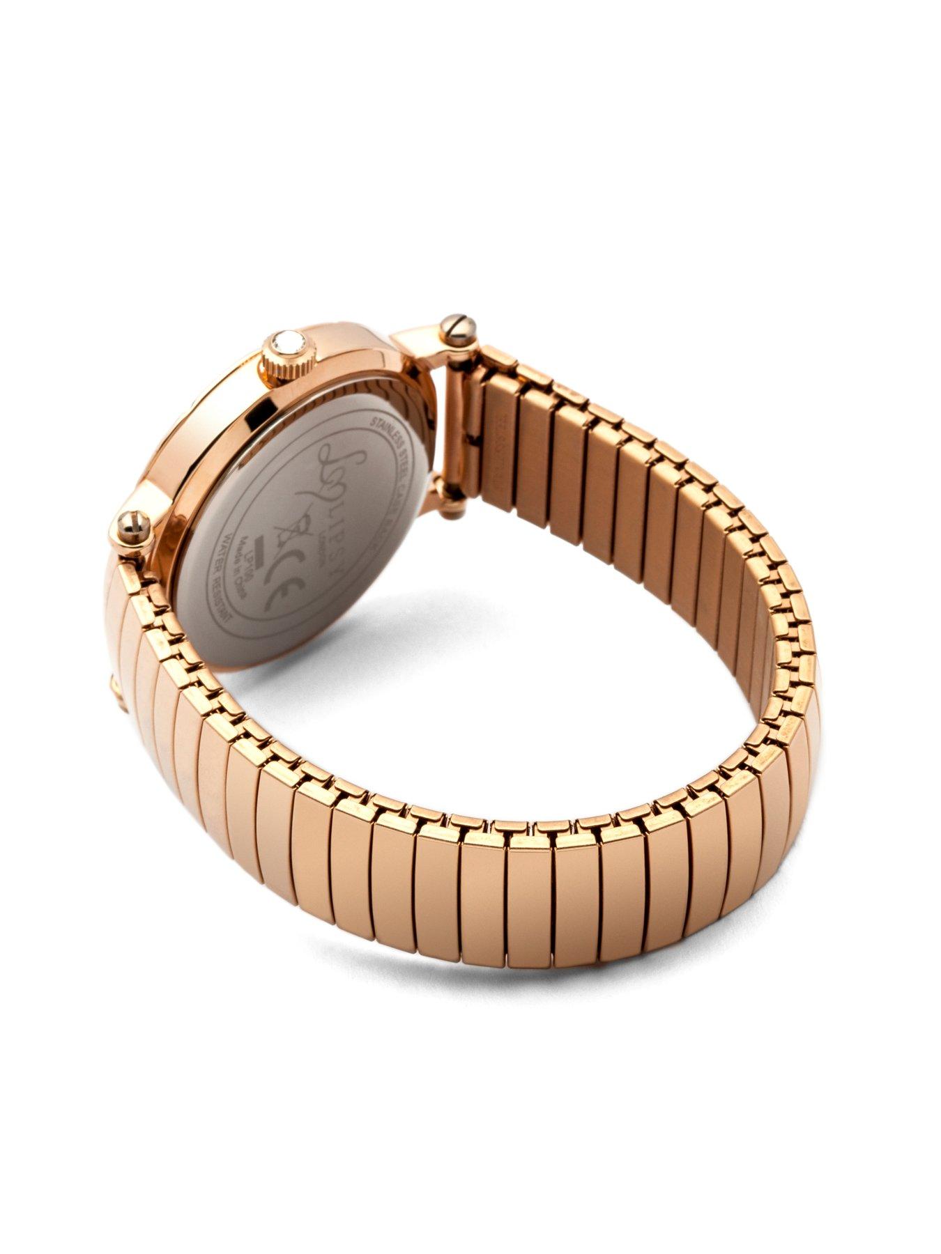 Lipsy London Womens Watch with Diamante, Rose Gold Dial and Rose