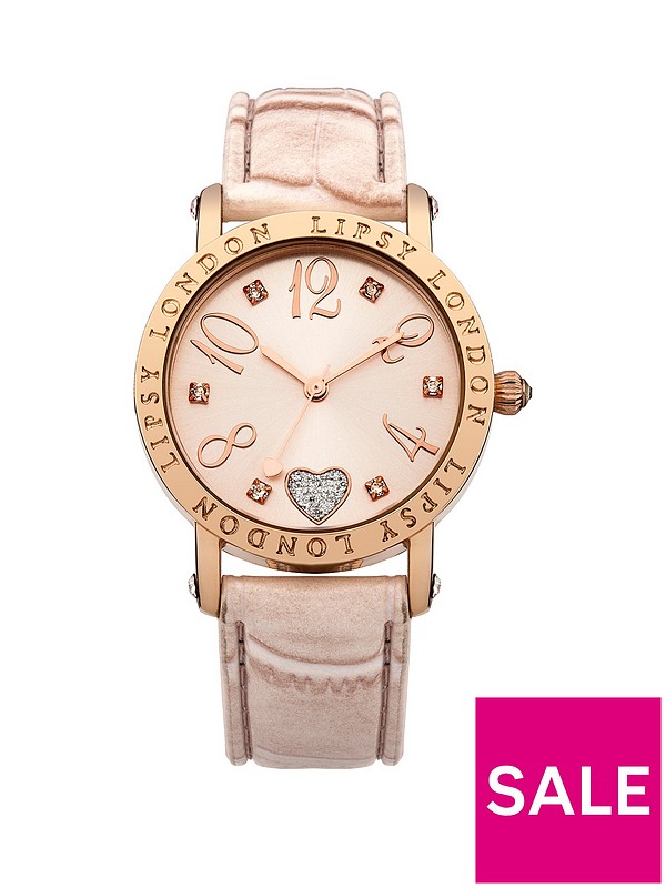 Lipsy Heart Detail Dial Nude Strap Watch