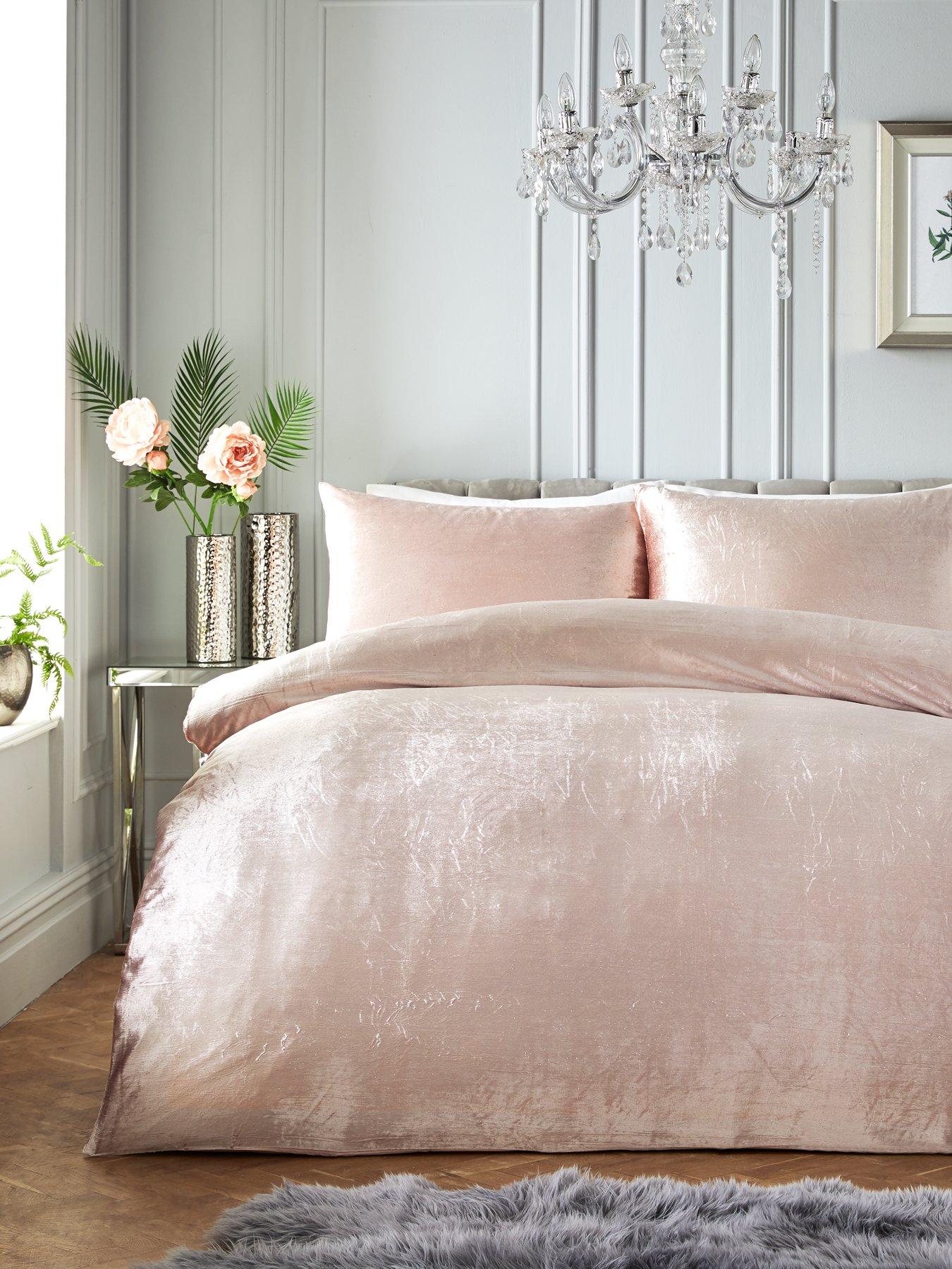 Sparkle Velvet Blush Pink Duvet Cover Set very.co.uk