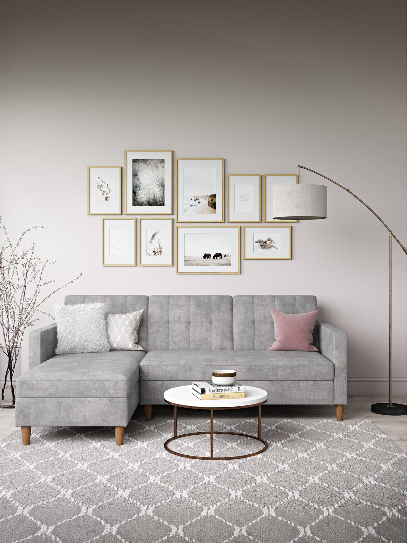 Product photograph of Novogratz Hartford Storage Sectional Futon With Storage Chaise from very.co.uk