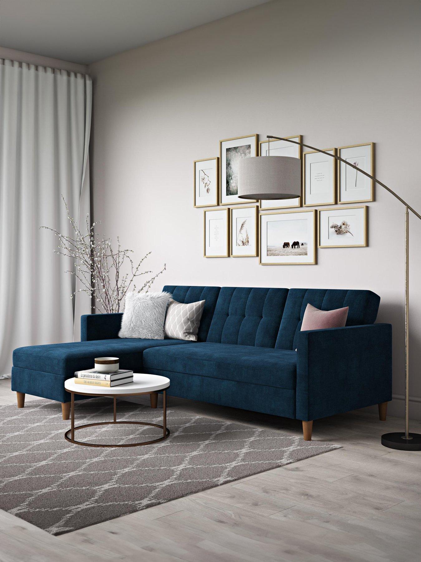 Novogratz Hartford Corner Sofa Bed Chaise with Storage - Left or Right Hand Side