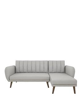 Product photograph of Novogratz Brittany Sectional Fabric Sofa Bed from very.co.uk