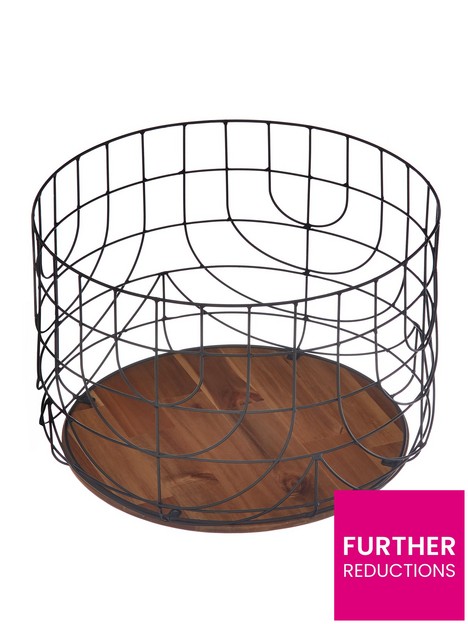 black-wire-basket-with-wood-base