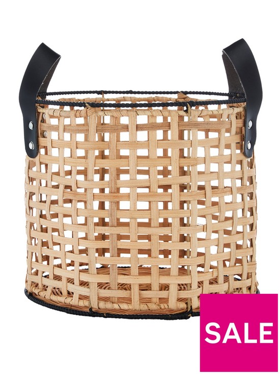 front image of clarke-rattan-storage-basket