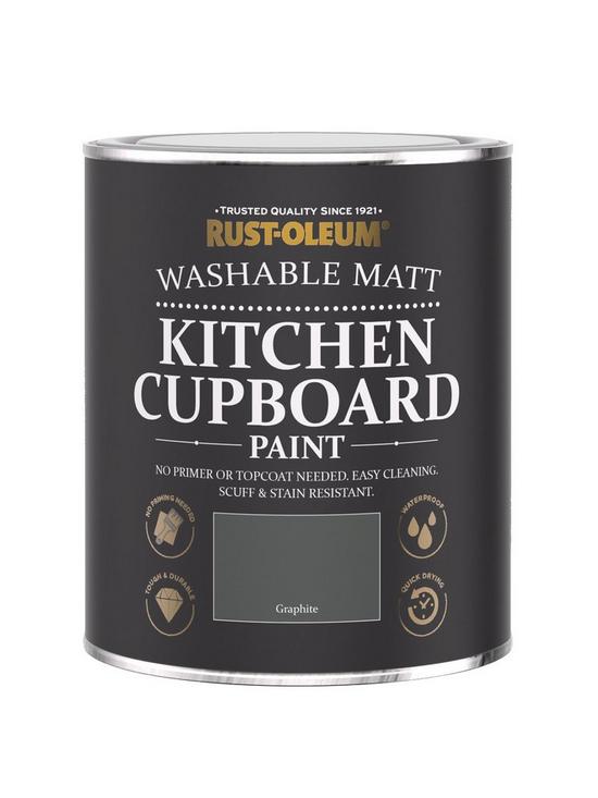 front image of rust-oleum-kitchen-cupboard-paint-graphite-750ml