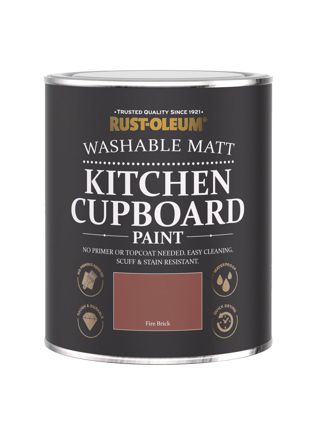 Product photograph of Rust-oleum Washable Matt Finish Kitchen Cupboard Paint Ndash Fire Brick from very.co.uk