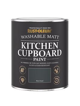 Product photograph of Rust-oleum Kitchen Cupboard Paint - Black Sand from very.co.uk
