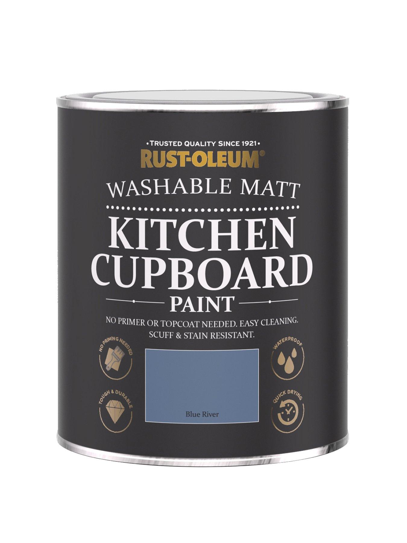 Product photograph of Rust-oleum Washable Matt Finish Kitchen Cupboard Paint Ndash Blue River from very.co.uk
