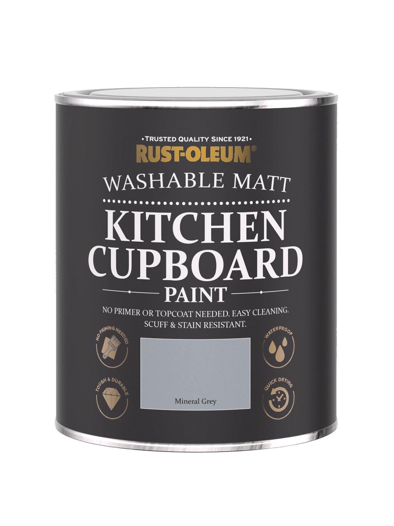 Product photograph of Rust-oleum Matt Finish Kitchen Cupboard Paint In Mineral Grey from very.co.uk