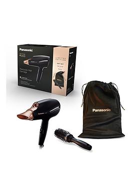 Panasonic EH-NA98 Nanoe & Double Mineral Advanced Hair Dryer Limited Edition Gift Set, with Round Styling Brush and Travel bag (reduces split ends, minimises visible damage and reduces frizz)