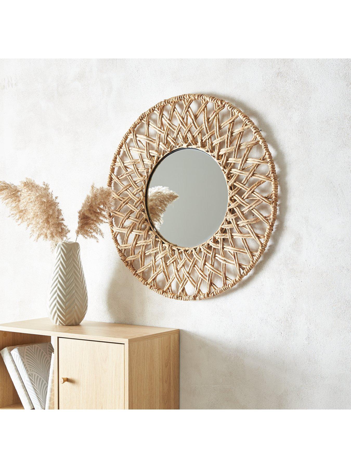Image 2 of 4 of Very Home Sienna Round Water Hyacinth Mirror 70cm