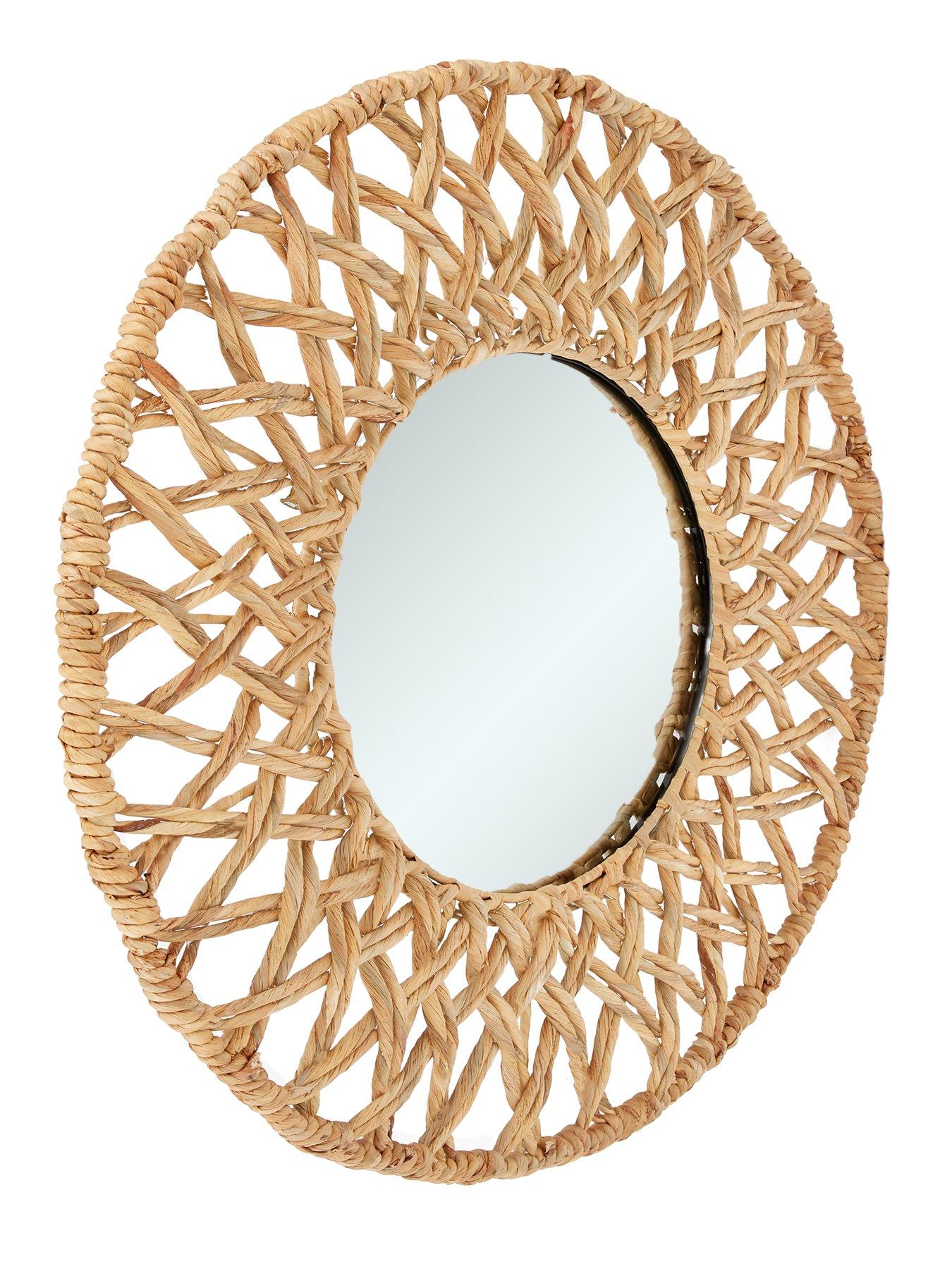 Image 3 of 4 of Very Home Sienna Round Water Hyacinth Mirror 70cm
