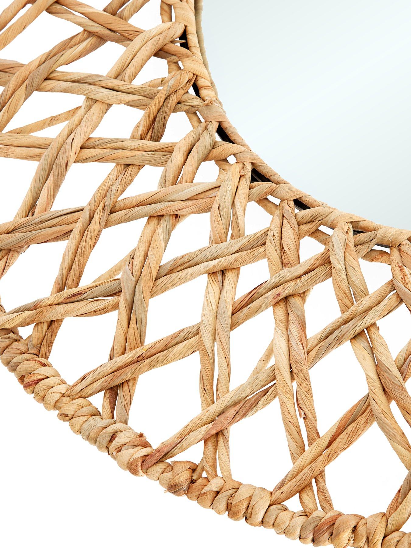 Image 4 of 4 of Very Home Sienna Round Water Hyacinth Mirror 70cm
