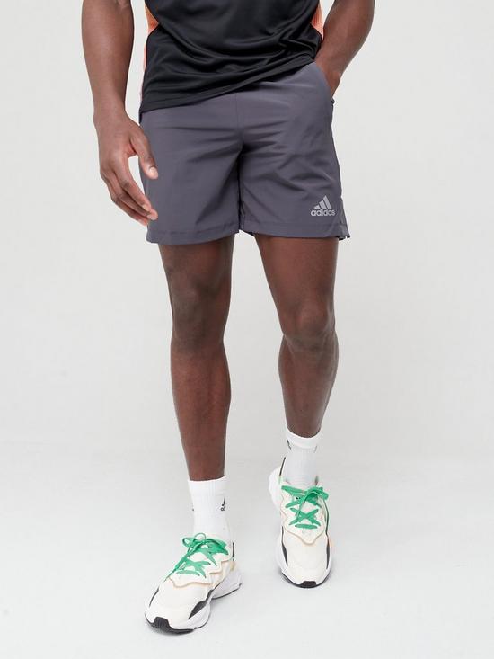 front image of adidas-3-stripe-shorts