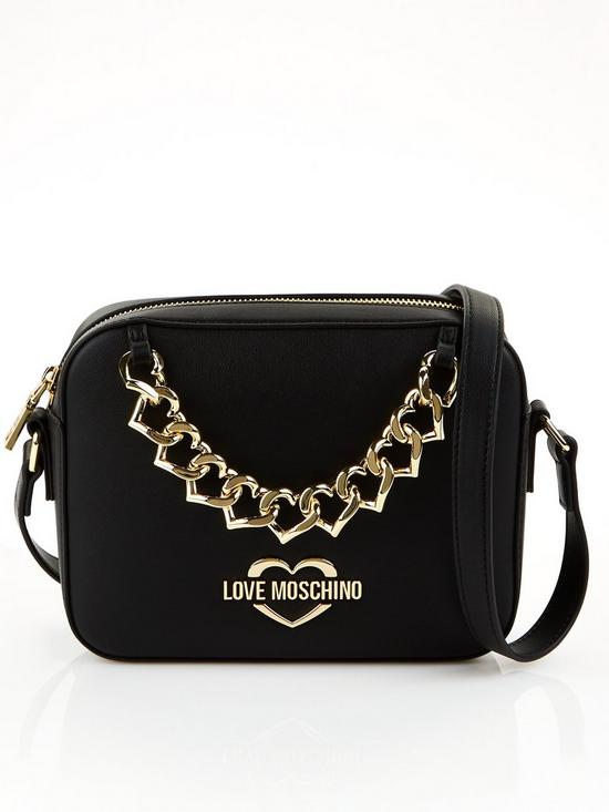 front image of love-moschino-chain-detailsnbspcross-body-bagnbsp--black