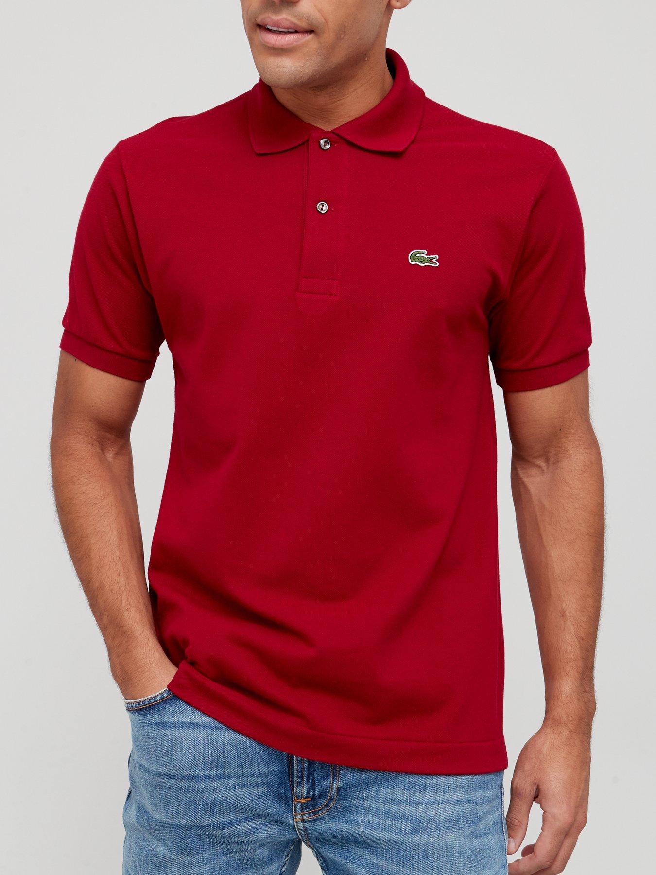 Burgundy lacoste t shirt best sale