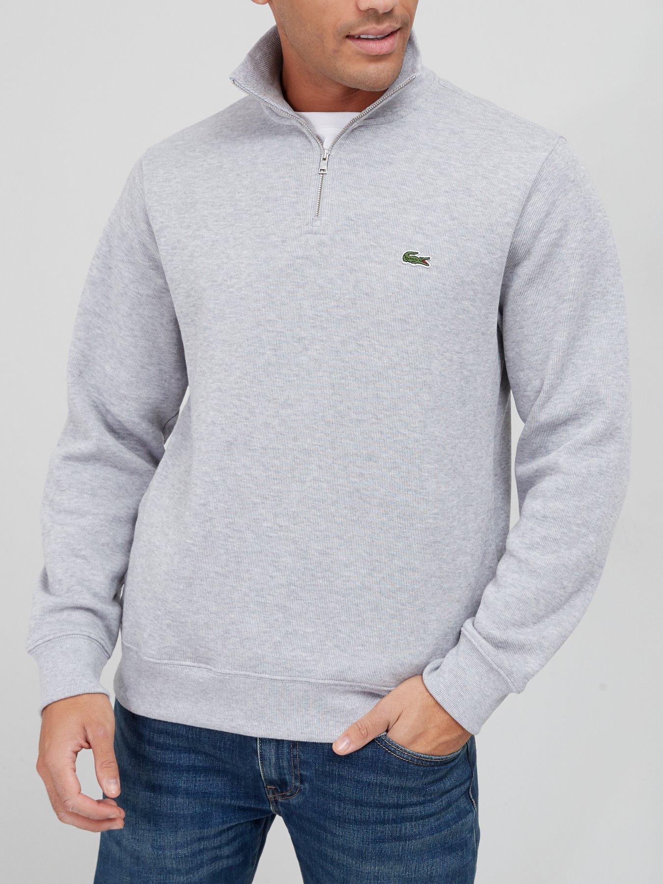 Lacoste half zip sweatshirt grey sale