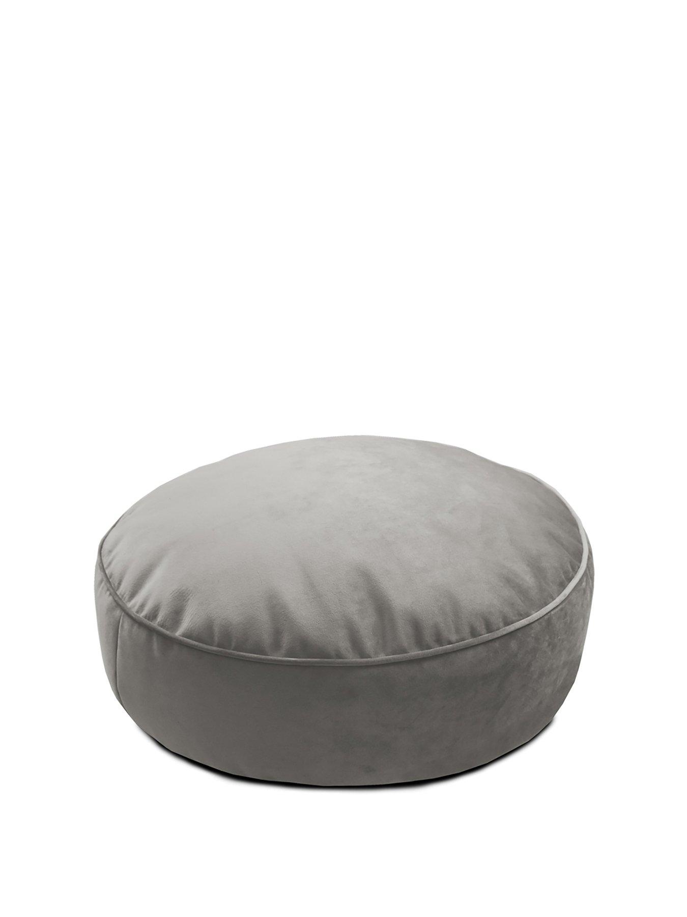 Product photograph of Rucomfy Velvet Round Floor Cushion from very.co.uk