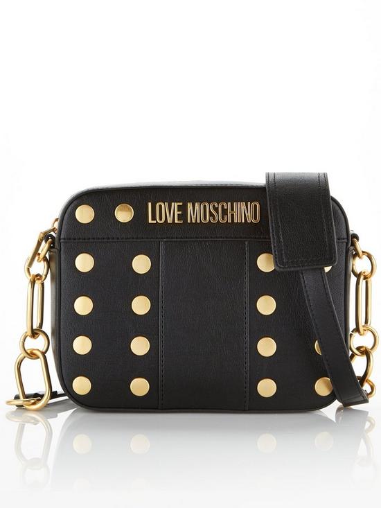 LOVE MOSCHINO All Over Stud Cross-body Bag - Black | very.co.uk