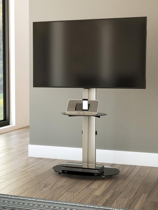 front image of avf-eno-oval-600nbsppedestal-tvnbspstand-silverblack-fits-up-to-55-inch-tv