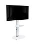  image of avf-eno-oval-600-pedestal-tv-stand-silverwhitenbsp-nbspfits-up-to-55-inch-tv