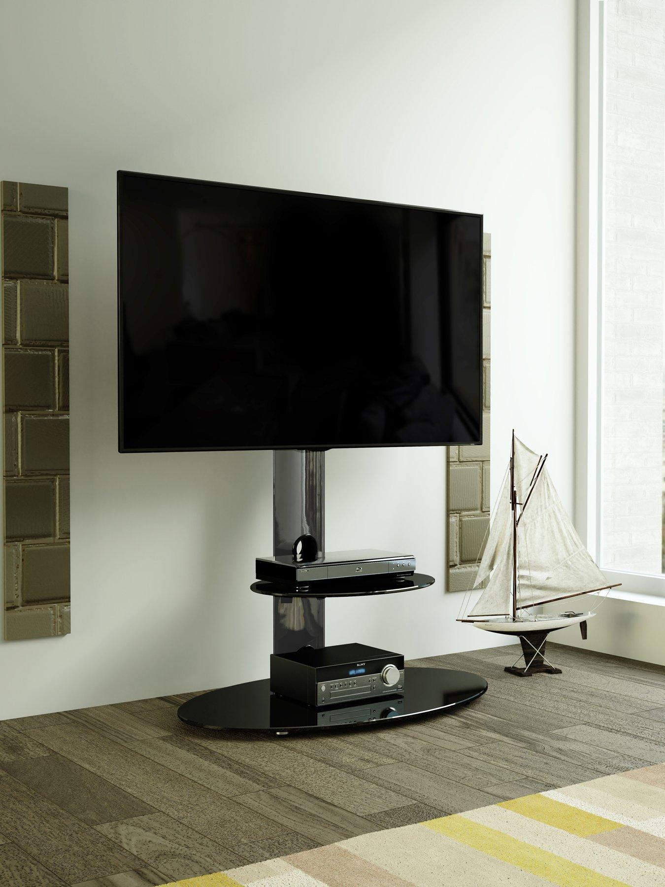 Product photograph of Avf Lugano Oval 800 Tv Stand - Black - Fits Up To 65 Inch from very.co.uk