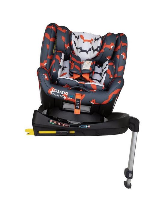 front image of cosatto-all-in-all-rotate-0123-isofix-car-seat-charcoal-mister-fox