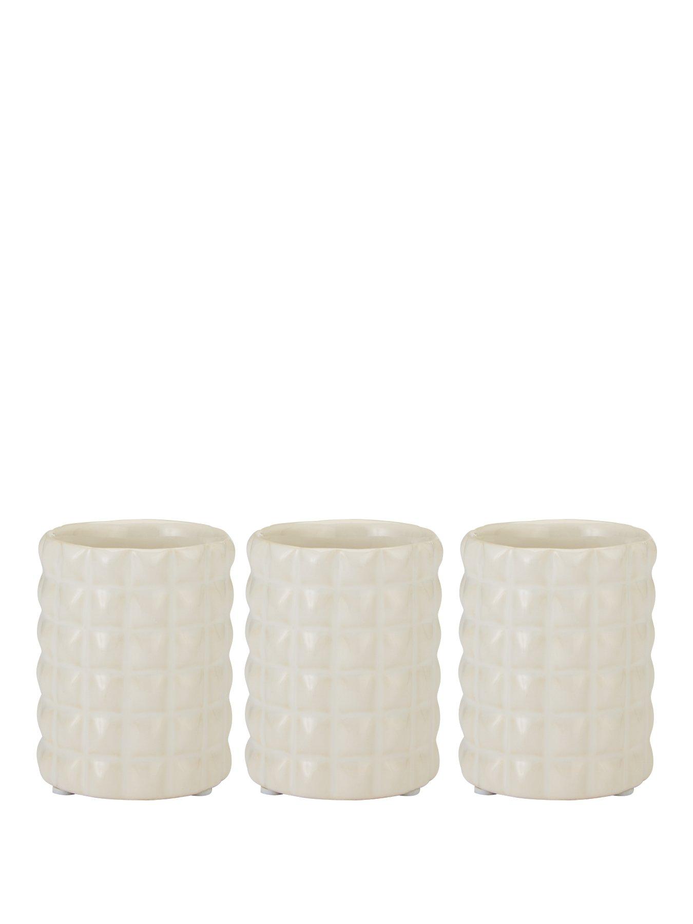 Product photograph of Set Of 3 Bobbled Candle Plant Holders from very.co.uk