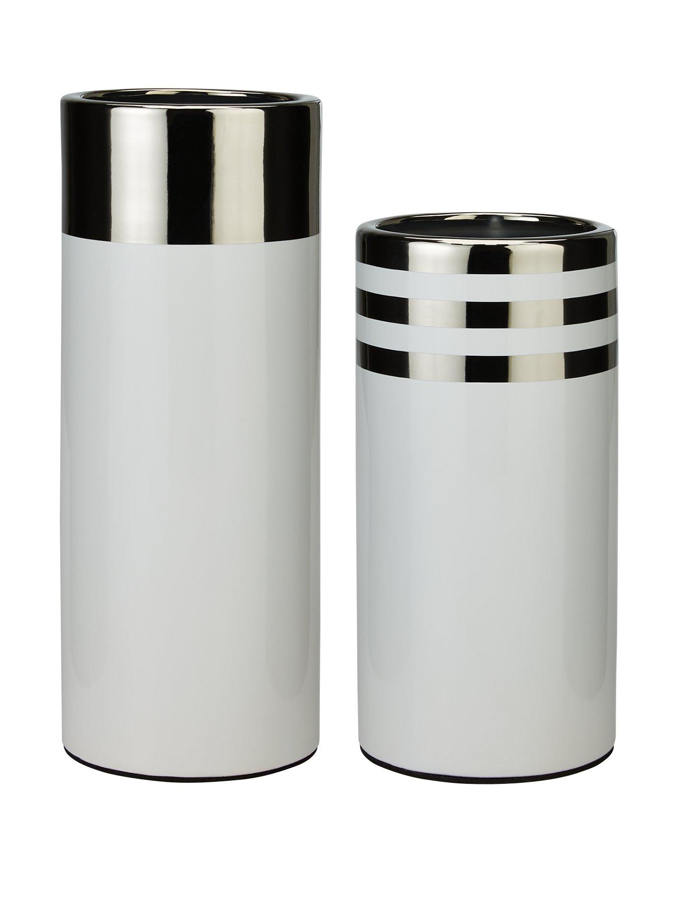 Product photograph of Set Of 2 Ava Metallic Vases from very.co.uk