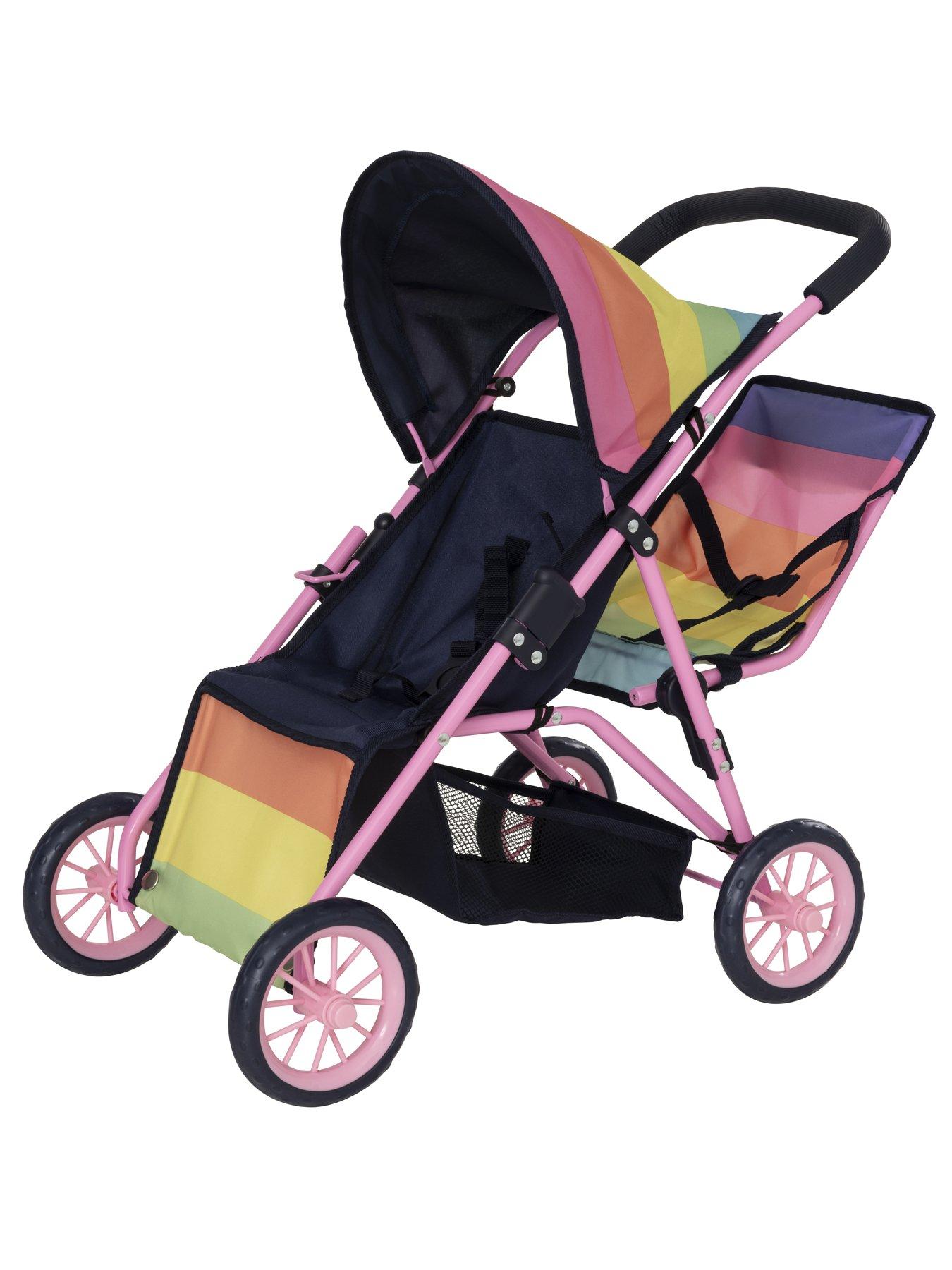 Rainbow Doll Twin Stroller and Bag 