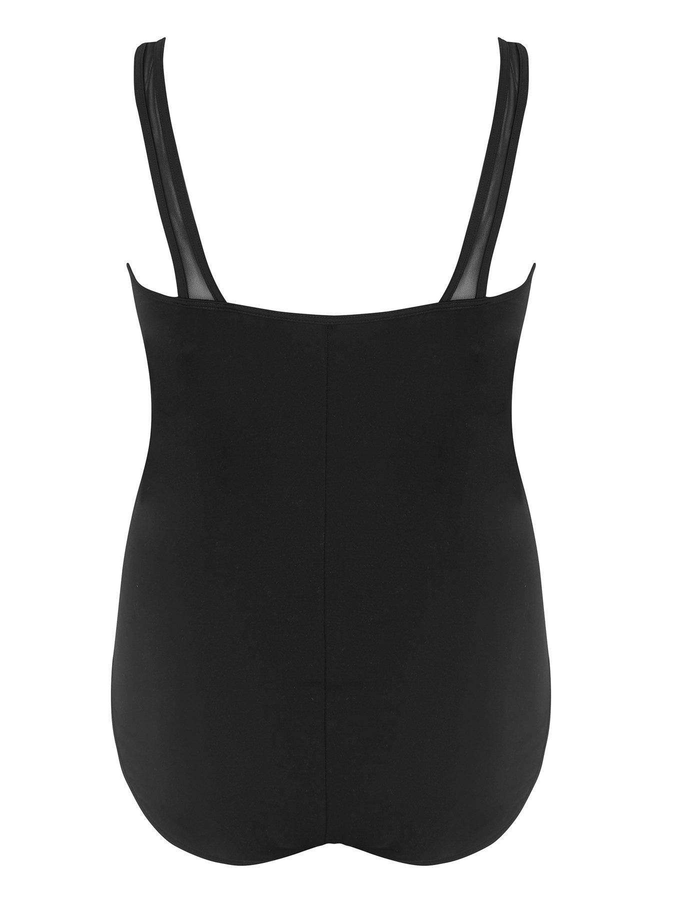 Image 2 of 2 of Yours Mesh Swimsuit - Black