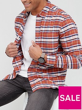 levis-checked-long-sleeve-shirt-greyred
