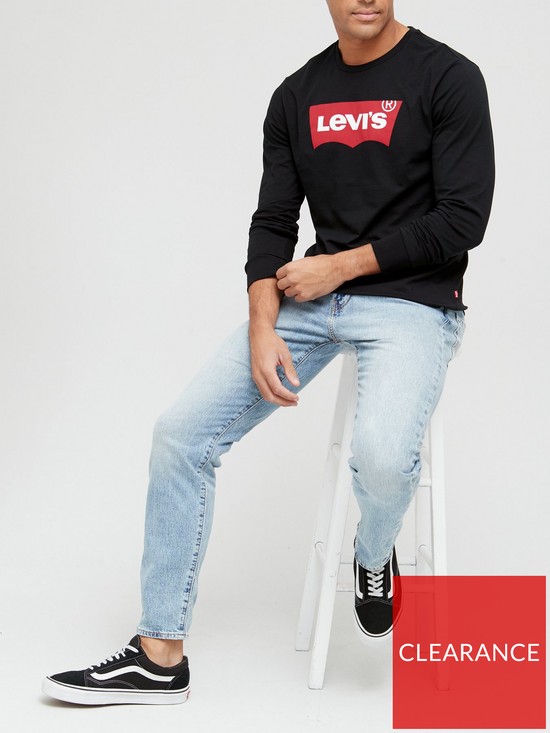 front image of levis-housemark-logo-long-sleeve-t-shirt-black