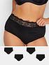  image of yours-cotton-lace-trim-full-briefs-4-pack-blacknbsp
