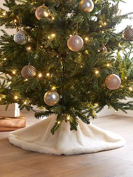 Product photograph of Festive 90 Cm White Faux Fur Christmas Tree Skirt from very.co.uk