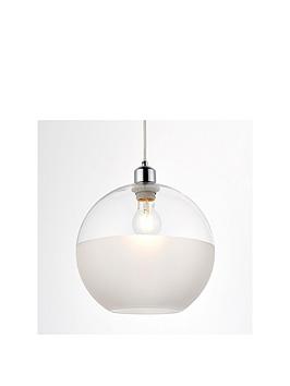 Product photograph of Very Home Lozenge Frosted Glass Easy Fit Pendant from very.co.uk