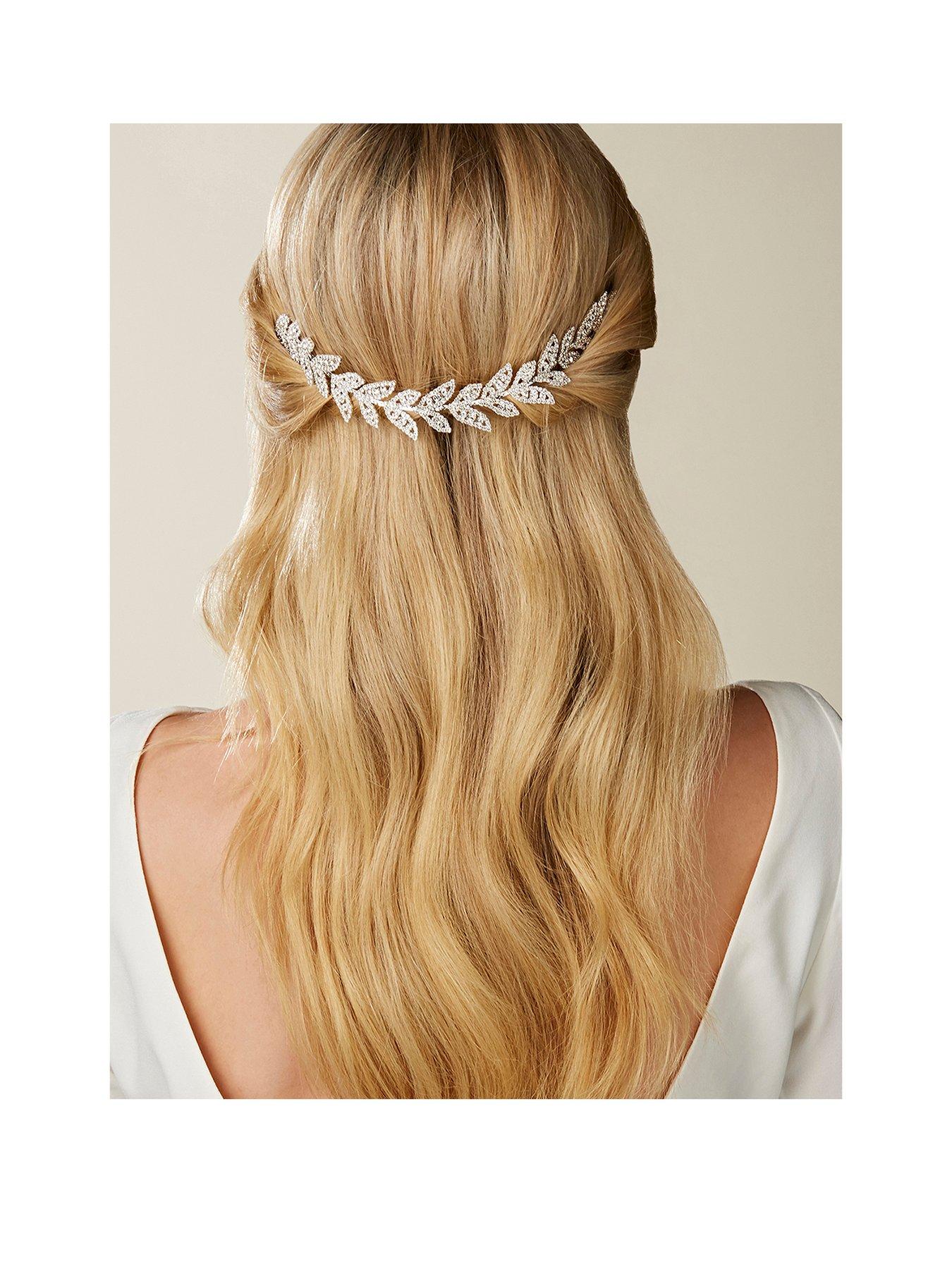 Jon Richard Eva Diamante Leaf Double Comb